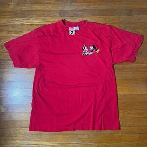 Disney Red Short Sleeve T-Shirt with Mickey & Minnie Graphic